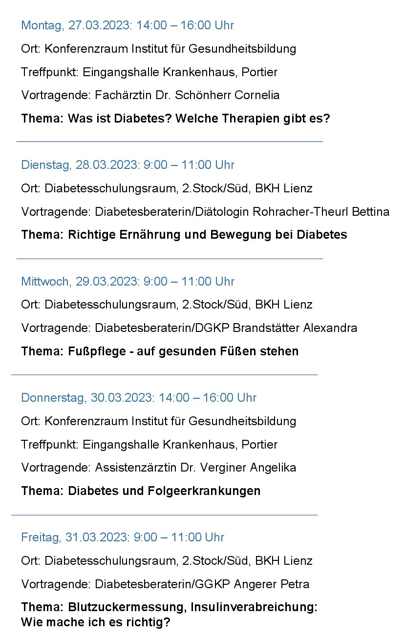  Programmübersicht Diabetikerschulung 27 31.03.2023